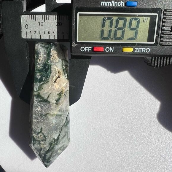 Moss Agate Crystal Double Terminated‎ Point (#1) - Picture 14 of 15